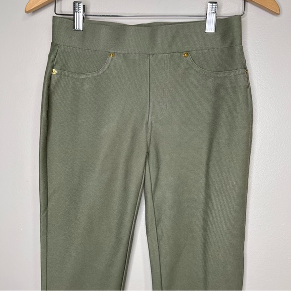 MICHAEL Michael Kors Green Olive Fabric Skinny Leg Pants Size Small - Picture 2 of 9